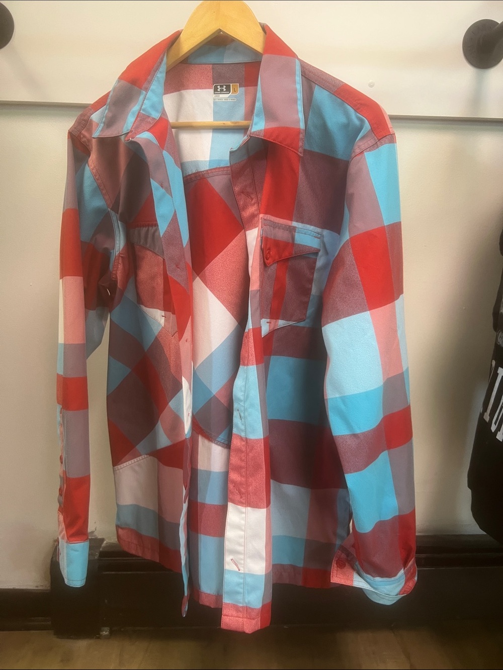 Under Armour Men's Plaid Button-Down Shirt in Red & Blue